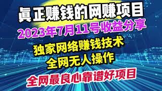 2023全网最良心靠谱好项目！独家网络赚钱技术全部无保留教学！无基础小白轻松操作日赚几百很轻松！