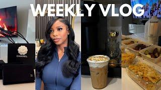 WEEKLY VLOG: GIRL DON'T SETTLE, AT HOME COFFEE, MEAL PREP, WORK WITH ME, LUXURY UNBOXING + NEW HAIR