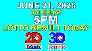 5pm Draw Lotto Result Today June 21 2025 | PCSO 2D 3D Lotto