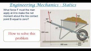 Engineering mechanics solved problem | Method of moments | Principle of moments | Statics 121