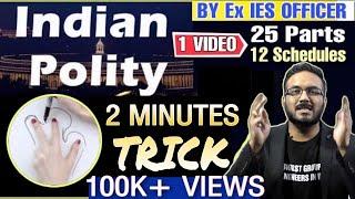 TRICK (Super-Fast) to learn Indian Constitution (Class-3) Polity for IAS/SSC/UPSC | भारत का संविधान