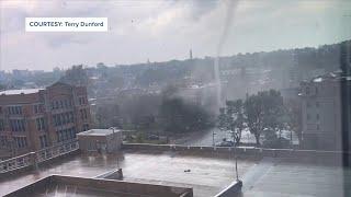 Damage in Buffalo after tornado touched down