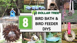 DIY 8 OUTDOOR BIRD BATH AND BIRD FEEDER CRAFTS | NEW DOLLAR TREE Bird Feeder | GARDEN THRIFT Diys