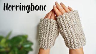 Herringbone Stitch Fingerless Gloves Crochet Tutorial