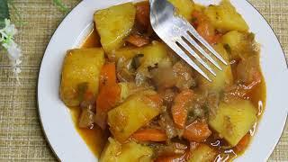 ТУШЁНАЯ КАРТОШКА! Хоть и без мяса,но очень вкусно и сытно/ ПОСТНЫЙ РЕЦЕПТ///STEWED POTATOES