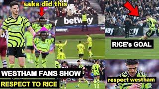 Westham Fans Applauds and Show respect to Declan Rice after his Goal, Noo Booing this time