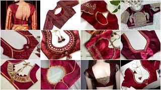 Maroon colour blouse designs/blouse back neck designs and sleeves design/latest blouse designs 2024