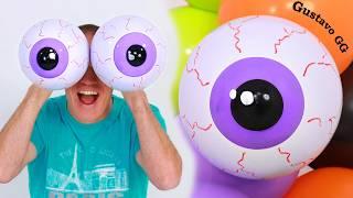 BALLOON EYES !!!  Special Halloween Balloon Decoration  How to make a balloon eye