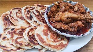 *New* Paratha (bun) with Chicken gravy | Easy and tasty recipe |