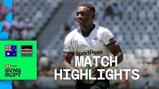 Kenya pull off INCREDIBLE comeback | Kenya v Australia | HSBC SVNS Cape Town 2024 | Men's Highlights