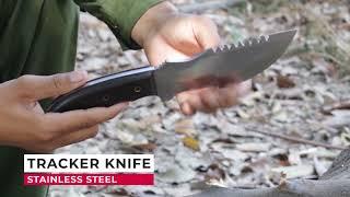 D2 Stainless Steel Tracker Knife [ Recommended Knife for Camping ]