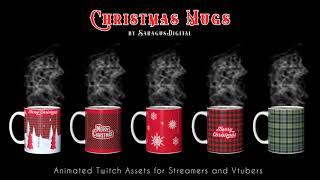 Christmas Mug Vtuber Asset, Winter Twitch Overlay, Animated Coffee Cup, Xmas Stream Decoration