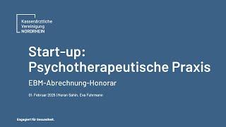 Veranstaltung: Start-Up: Psychotherapeutische Praxis - EBM, Abrechnung, Honorar