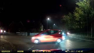 Car runs over motorbike and lifts car into the air in front of Police! - Dash Cam Footage