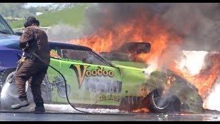 PRO DOORSLAMMER CRASH at Santa Pod Raceway - Voodoo Hemi