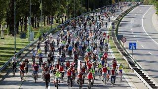 Demonstrators blocked Frankfurt highways for a greener traffic policy