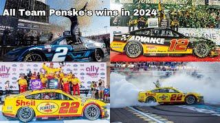 All Team Penske’s wins in the 2024 NASCAR cup series (last video of 2024)