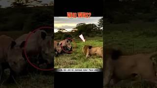 Lion Vs Rhino  !  #AnimalsFights #WildlifeShorts#factsvideos