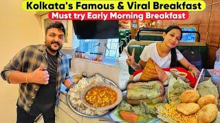 Kolkata’s Must Try Early Morning Viral Breakfast || Famous Veg Street Food in Kolkata