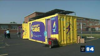 A life science company turned a shipping container into the ‘Curiosity Cube’