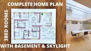 3BHK WITH BASEMENT #COMPLETE HOME PLAN #3BHK #BASEMENT FLOOR