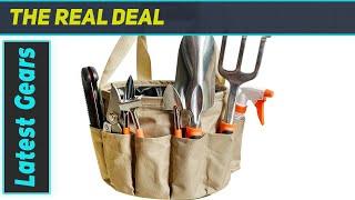 Garden Tools Set - 10 Pieces Heavy Duty Ergonomic Handle Gardening Tools with Carrying Bag: