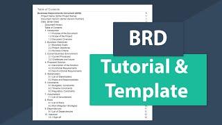 Business Requirements Document BRD Tutorial & Template Walkthrough