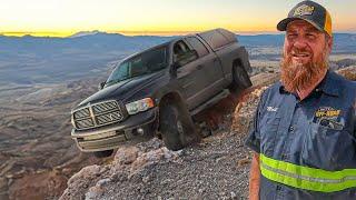 Ram Truck Hangs Over Mountain Peak's Edge!