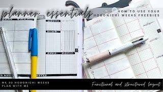 Functional Hobonichi Weeks plan with me | how to use Hobonichi Weeks freebies PEN ONLY, no stickers