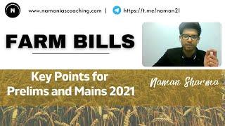 Farm Bills | Key Points for UPSC Prelims/Mains 2021 | Naman Sharma IAS Study Hub