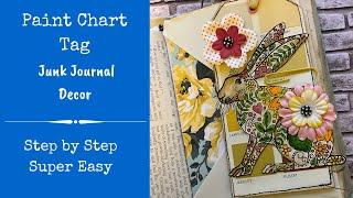 Paint Chart Tag | Easy Stamping and Colouring | Step by Step | Junk Journal Decor