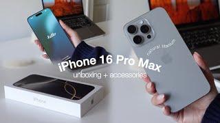 iPhone 16 Pro Max (Natural Titanium) Unboxing + Accessories