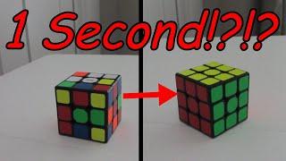 Solve the cube in 1 second?!? | 3x3 INSANE magic trick