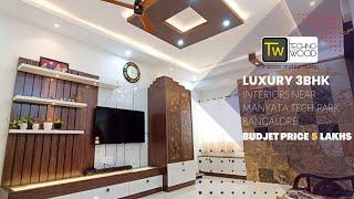 beautiful 3bhk interior design done in DX max bangalore technowood interiors 8050939682