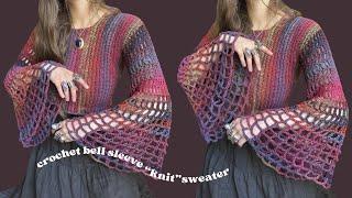 crochet bell sleeve sweater (that looks like it’s knit!) - beginner tutorial 