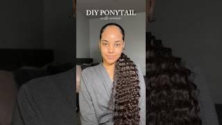 DIY ponytail w/ weave  #hair #hairstyle #inspiration #slickback #ponytail #diy #curlyhair