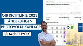 OIB Richtlinie 23: Photovoltaikanlagen und ihre Berechnungen im Fokus! | ArchiPHYSIK Einsicht