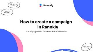 How to create a campaign in Rannkly