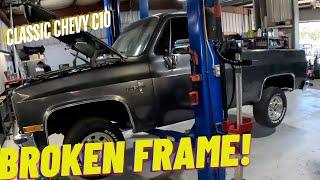 Severe Frame Damage! Not What YOU Think! OBS Chevy C10