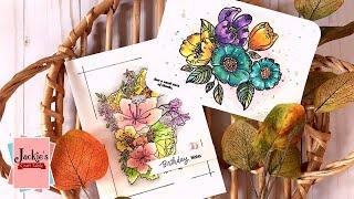 Floral Watercolor Cards using Arteza Pre-Made Postcards & Watercolor Cards