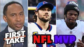 FIRST TAKE | Who is the front runner for NFL MVP: Lamar Jackson or Josh Allen? - Stephen A. breaks