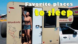  Favorite places to sleep in my Motorhome Ford Ranger XL