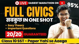 DON'T MISS: FULL Civics in 2 HOURS Live Marathon | Class 10 Social Science Boards | Padhle