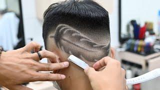 AMAZING Design... and Perfect Skin Fade - Mens Haircut Barber Tutorial