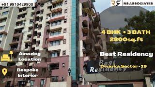 Best Residency Apartment | 4bhk + 3 Bath + Study | Sector 19 | 4bhk Flats for Sale in Dwarka