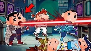 Kaiju Shinchan Killing His Friends With Laser Beam In Super Sus  | Shinchan Playing Among Us 3D 