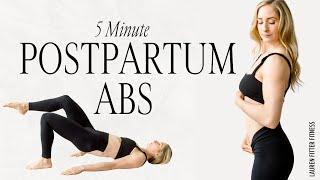 5 Minute Postpartum Abs Workout - Lauren Fitter