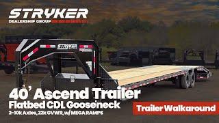 40' Stryker CDL Gooseneck (2) 10K Axles Mega Ramps Dual Wheels