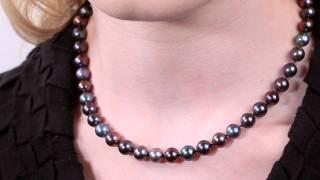 Black Freshwater Pearl Necklace 8.0-9.0 by Pure Pearls