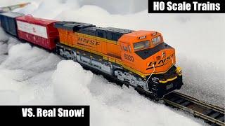 HO Scale Trains Vs. Real Snow
